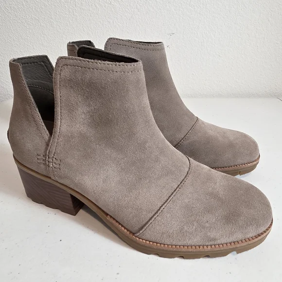 SOREL Cate Cut-Out Booties In Ash Tan Size 8.5 - Picture 4 of 12